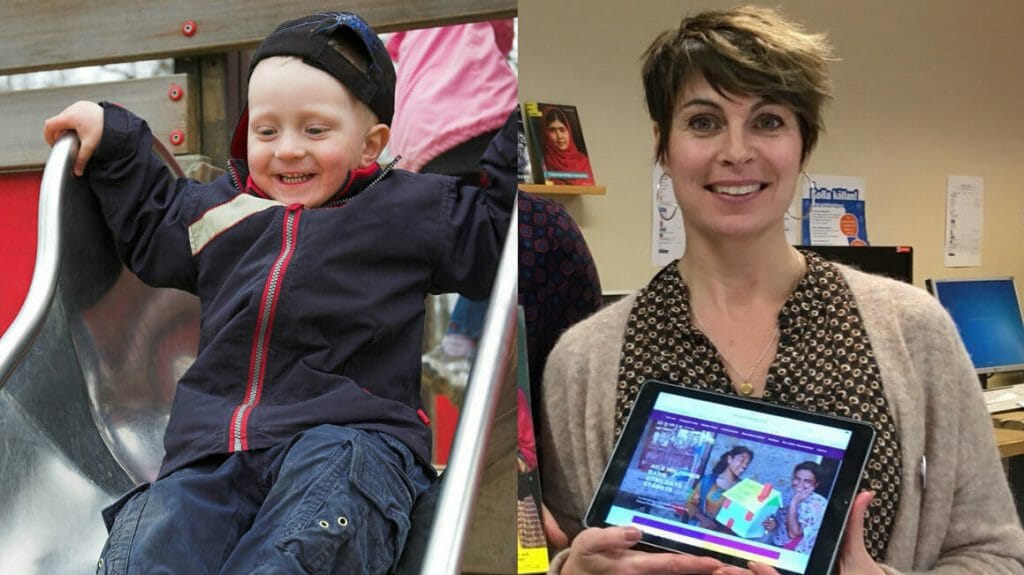 Barn i ruttschkana och lärare Jenny Nyass