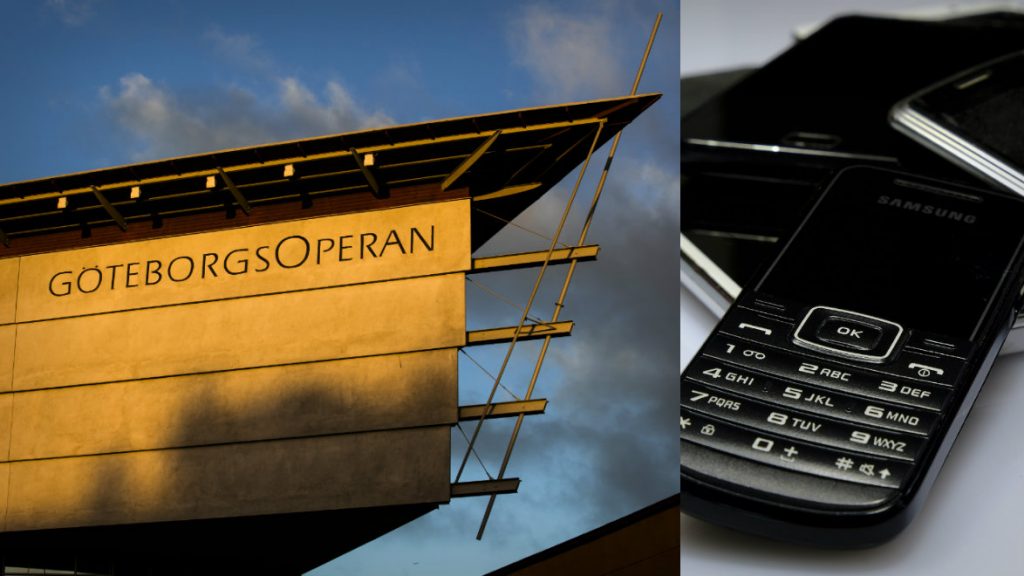 GöteborgsOperan samlar in gamla mobiltelefoner. Foto: Mats Bäcker