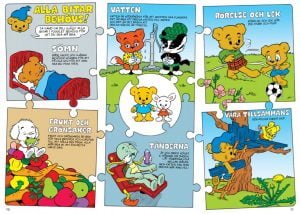 Hälsopusslet som barn får lägga i samband med 4-årskontrollen på BVC.