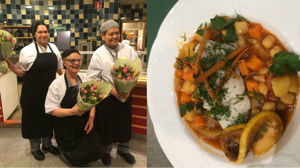 Daniela Malatestinic, Halina Glans, och Francia Redondo, Östra sjukhuset i Göteborg kan nu titulera sig mästerkockar.
