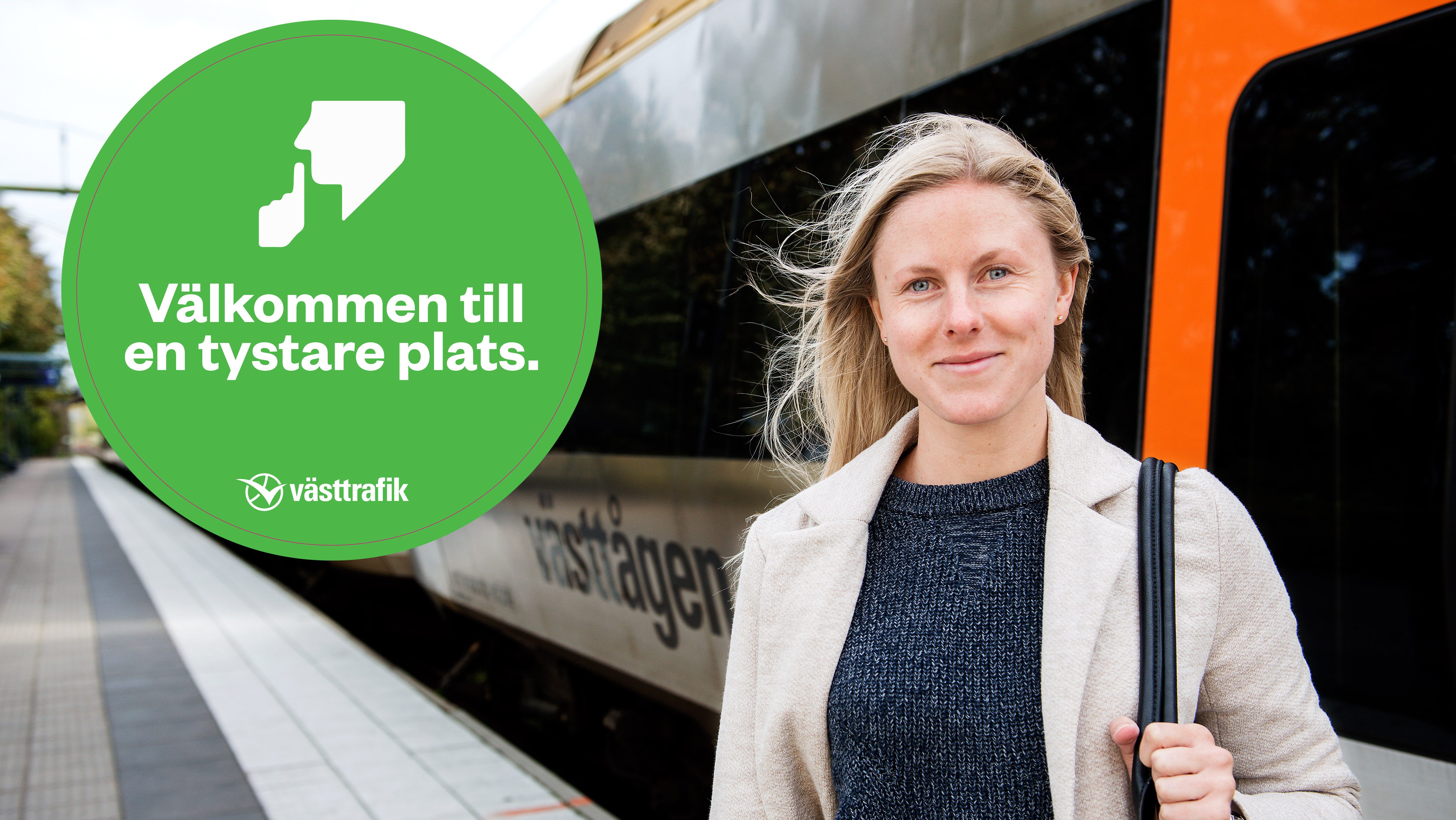 Anna Olausson som pendlar mellan Göteborg och Vänersborg gillar de tystare platserna. Foto: Kent Eng.