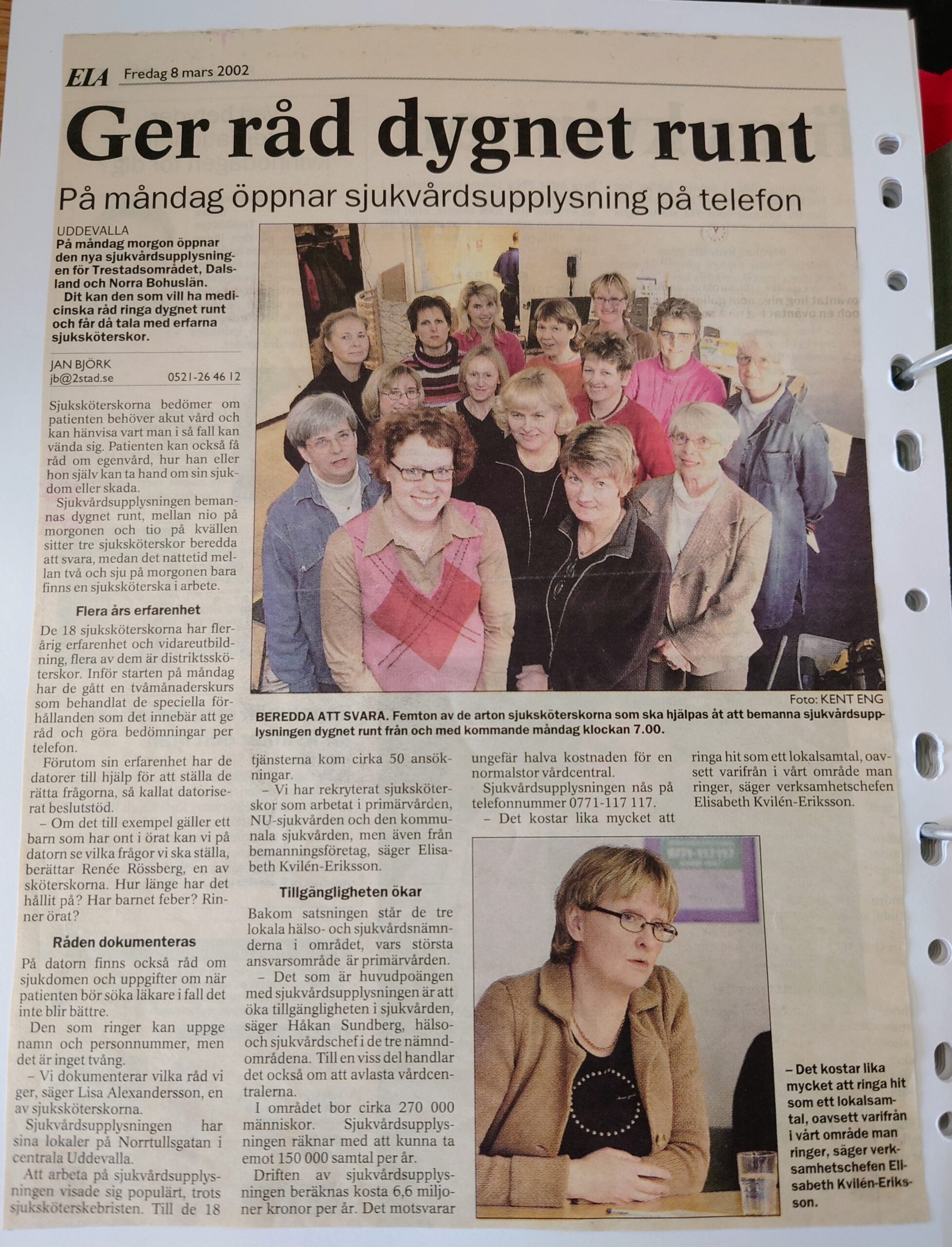 Ett gammalt tidningsurklipp.