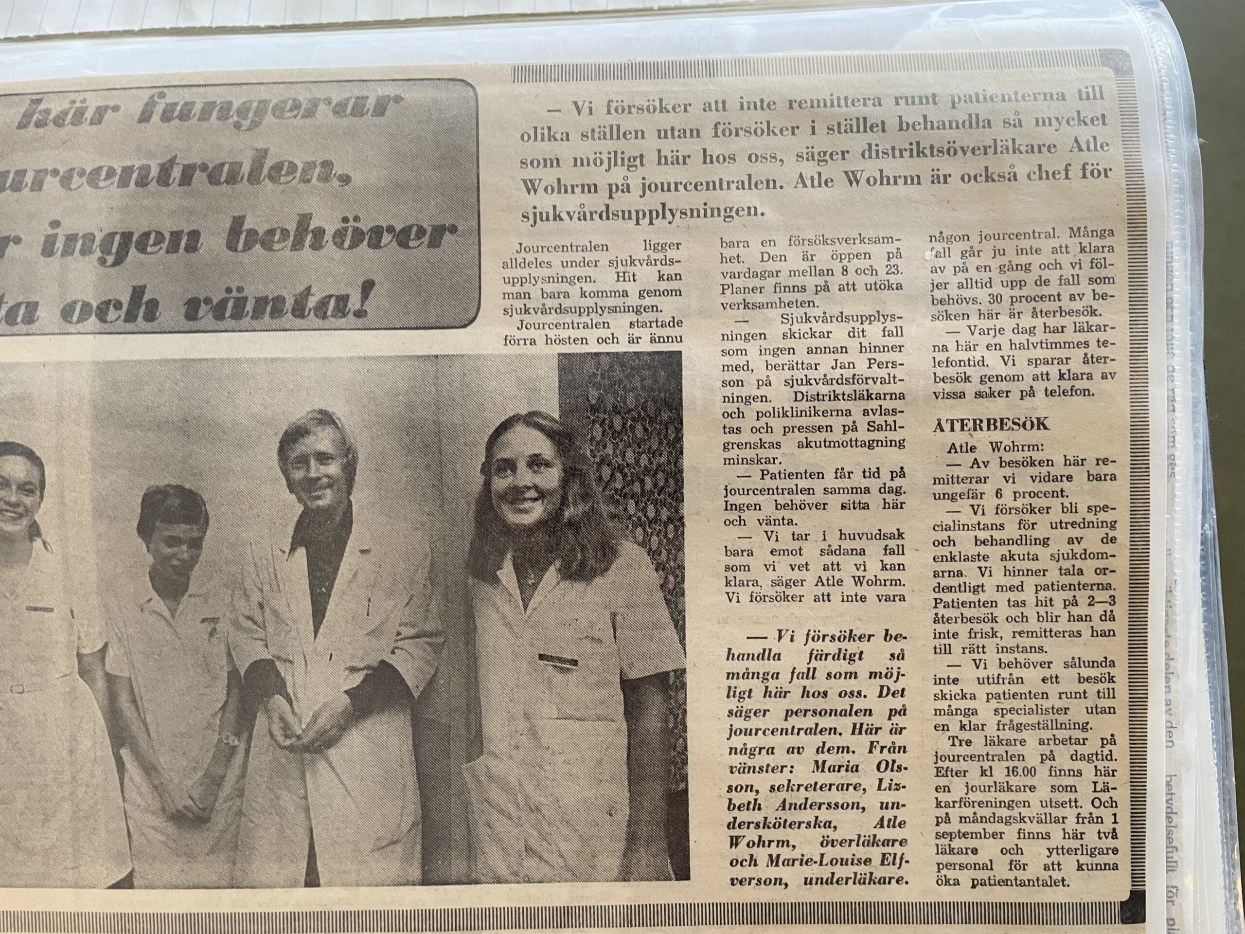 Ett gammalt tidningsurklipp