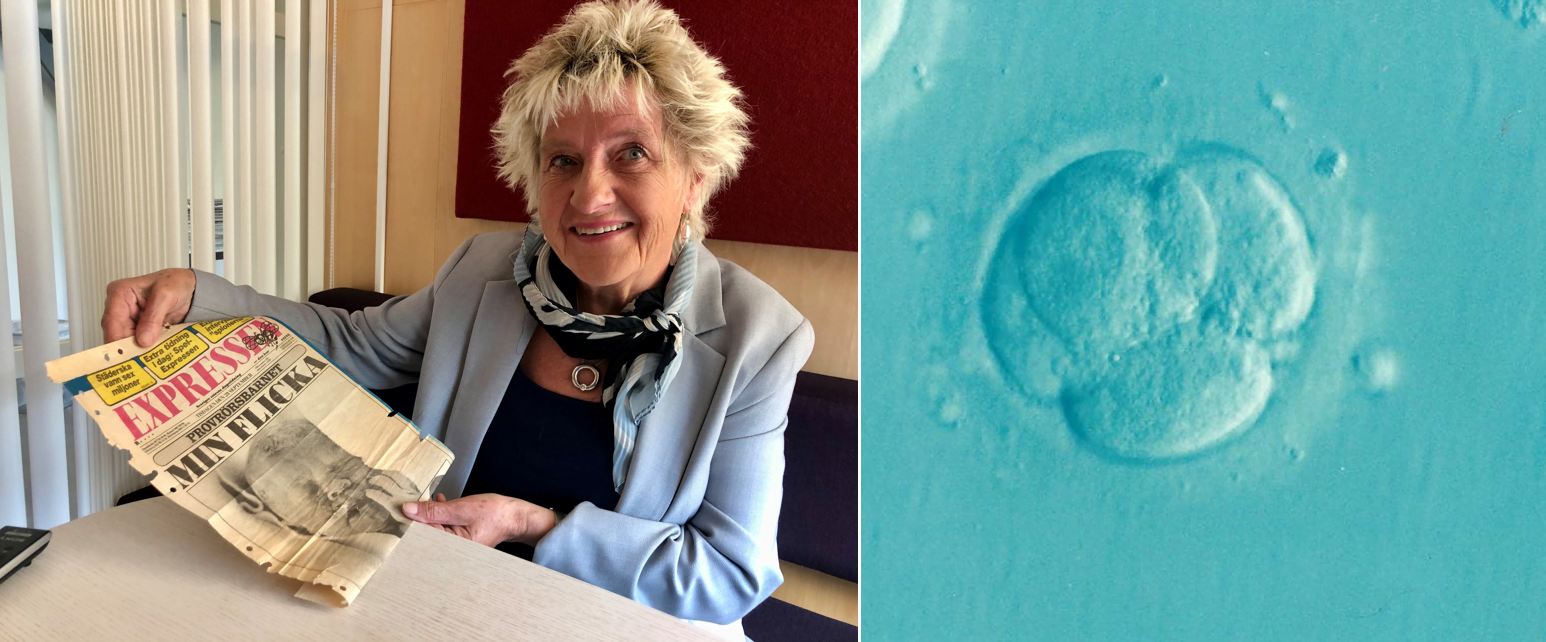 Barnmorskan Anette Rask är i dag 69 år, och jobbar fortfarande extra på Reproduktionsmedicin. Hon träffade den första IVF-bebisen flera gånger, och även mamman.