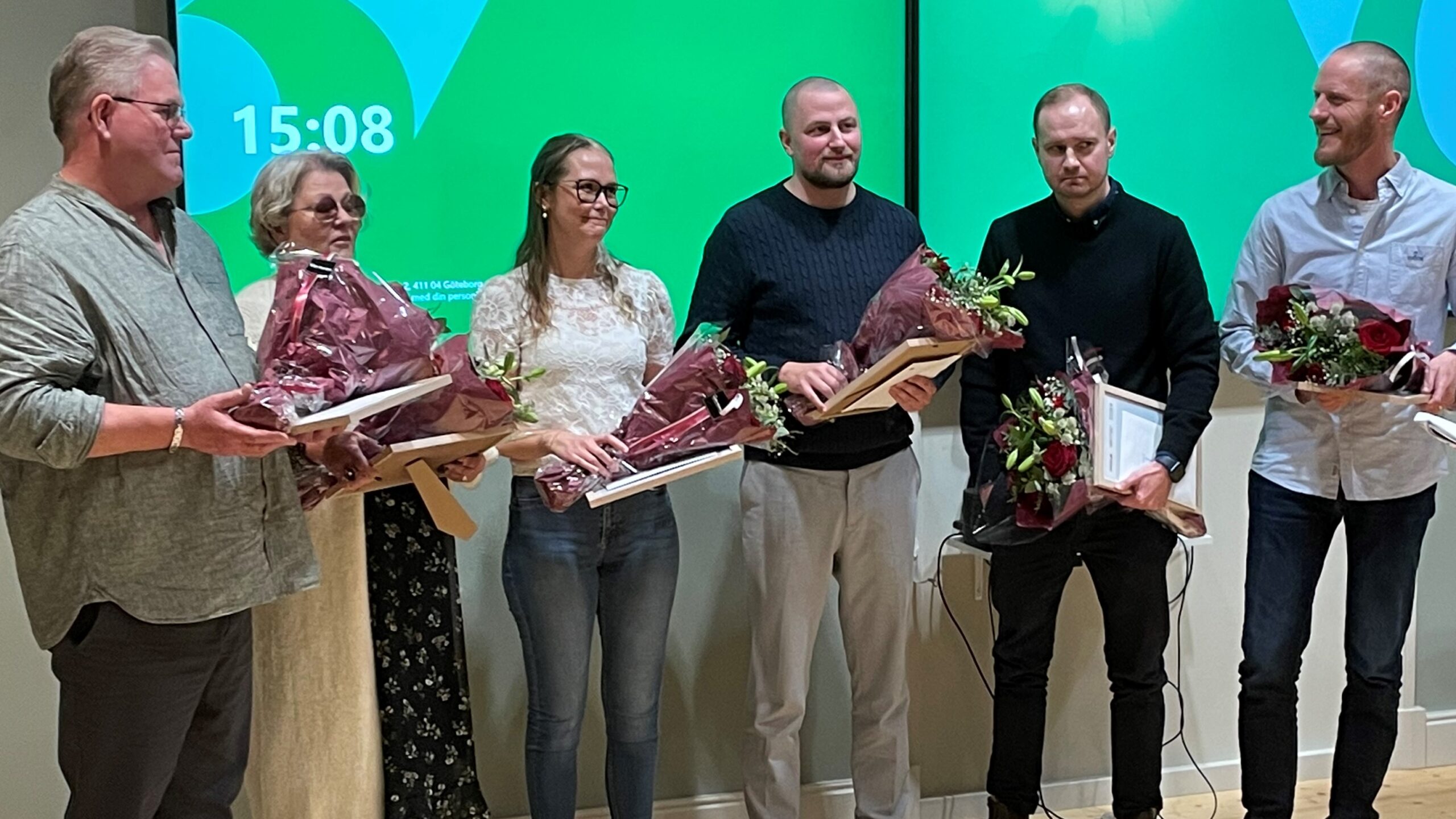 Årets pristagare uppställda på rad.