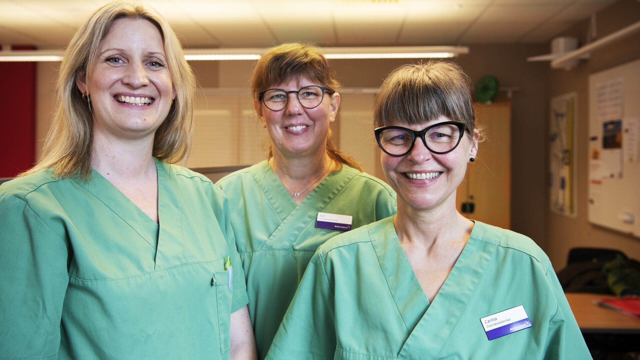 Sandra Josefsson, Zari Falknäs Abelsson och Carina Persson, alla tre distriktssköterskor på Bräcke diakoni.