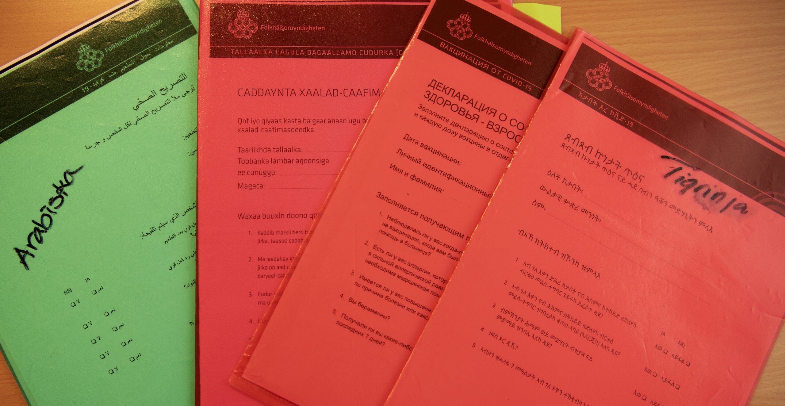 Hälsodeklarationer på olika språk