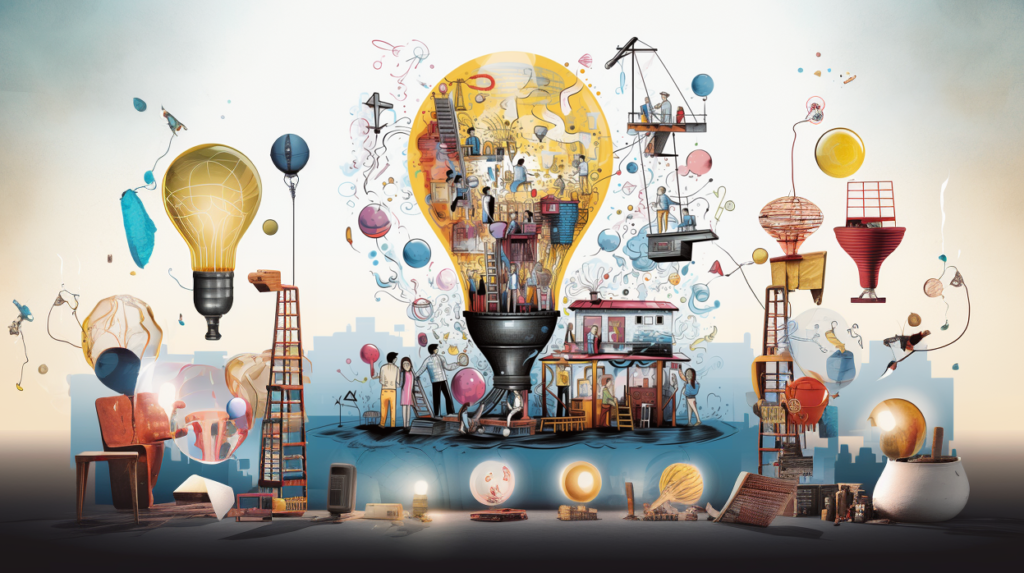 En illustration med glödlampor som ska symbolisera innovation.