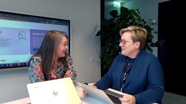 Maria Arup, HR-strateg, och Carolina Bergerum, regionutvecklare, har jobbat fram en utbildning om klimakteriet. Foto: VGR